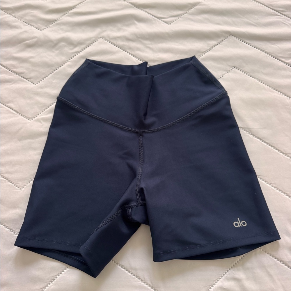 ALO Yoga Navy High-Rise Bike Shorts